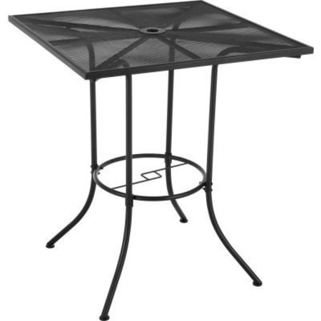 GEC Interion 36in Square Outdoor Bar Table, Steel Mesh, Black H3641S